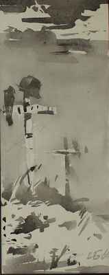 Неизвестный художник. Три военных рисунка на одном листе